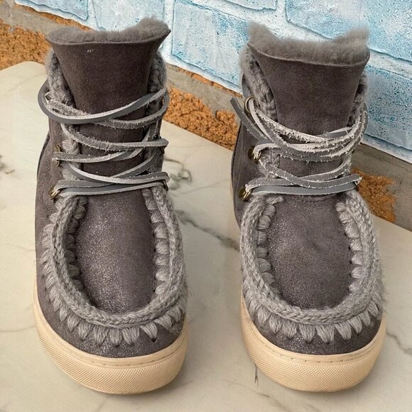 MOU Sneaker boots Lace-Up Size 37/7 Gray - Picture 3 of 8